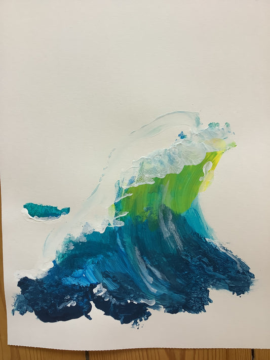 Welle 48 und Strich, 2023 (Diptychon - zwei Bilder) - jeweils 40cm x 29cm