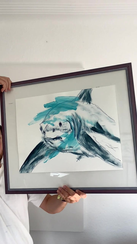 2023 großer Hai - 48cm x 36cm