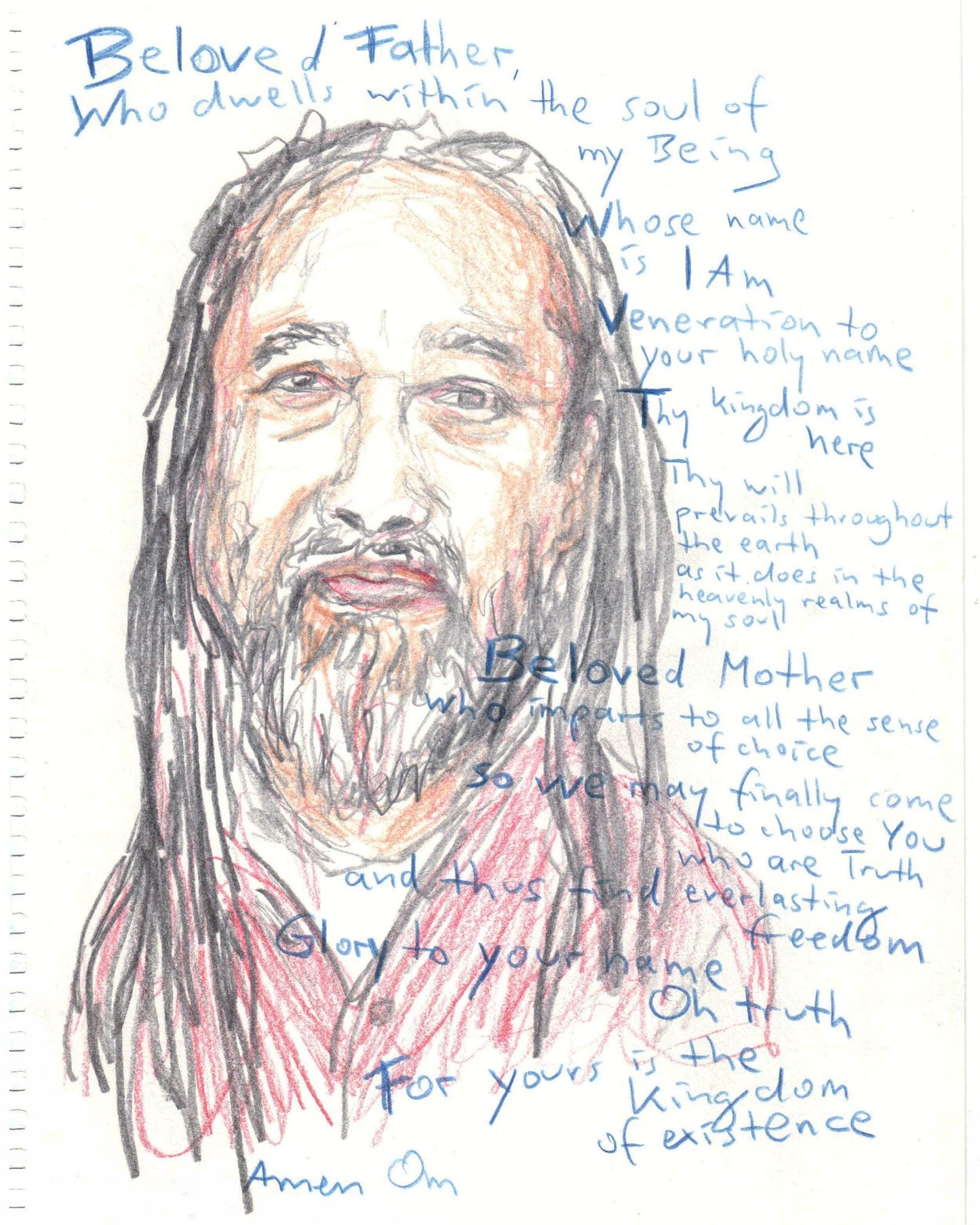 Mooji and Lord's prayer, 2016 - 29cm x 20cm