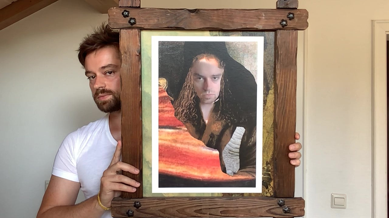 Selbstportrait mit Schrei und Elefantenfuß, 2014 - 60cm x 50cm