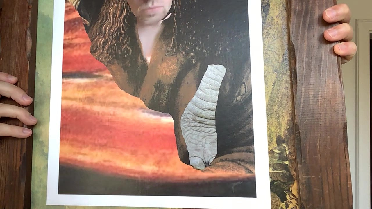 Selbstportrait mit Schrei und Elefantenfuß, 2014 - 60cm x 50cm