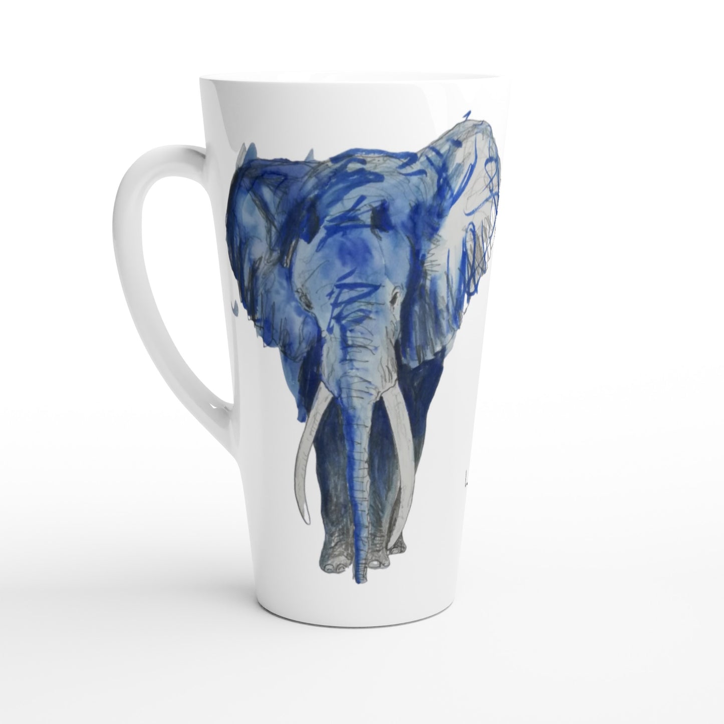 Große weiße Keramik-Tasse (17oz) - Eli Blue