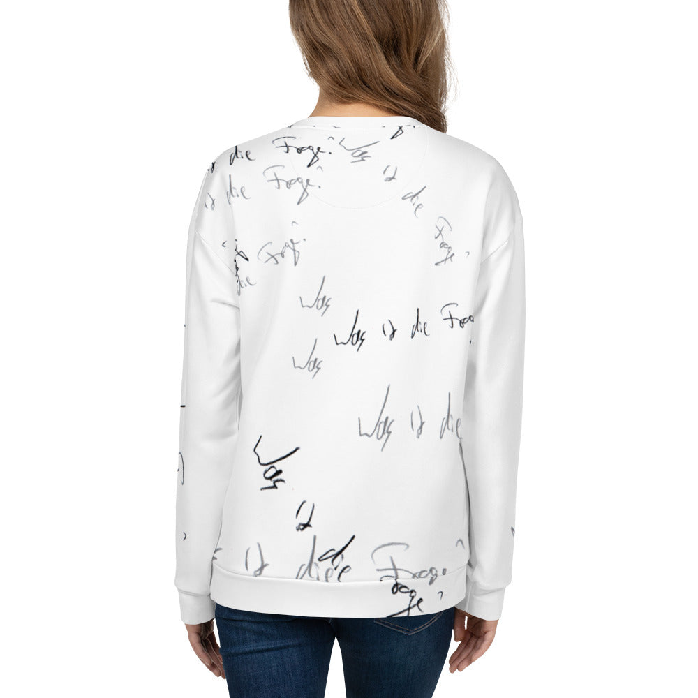 Unisex-Pullover 'Was ist die Frage?'