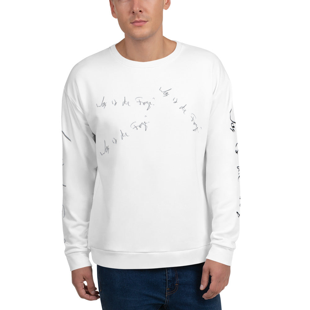 Unisex-Pullover 'Was ist die Frage?'