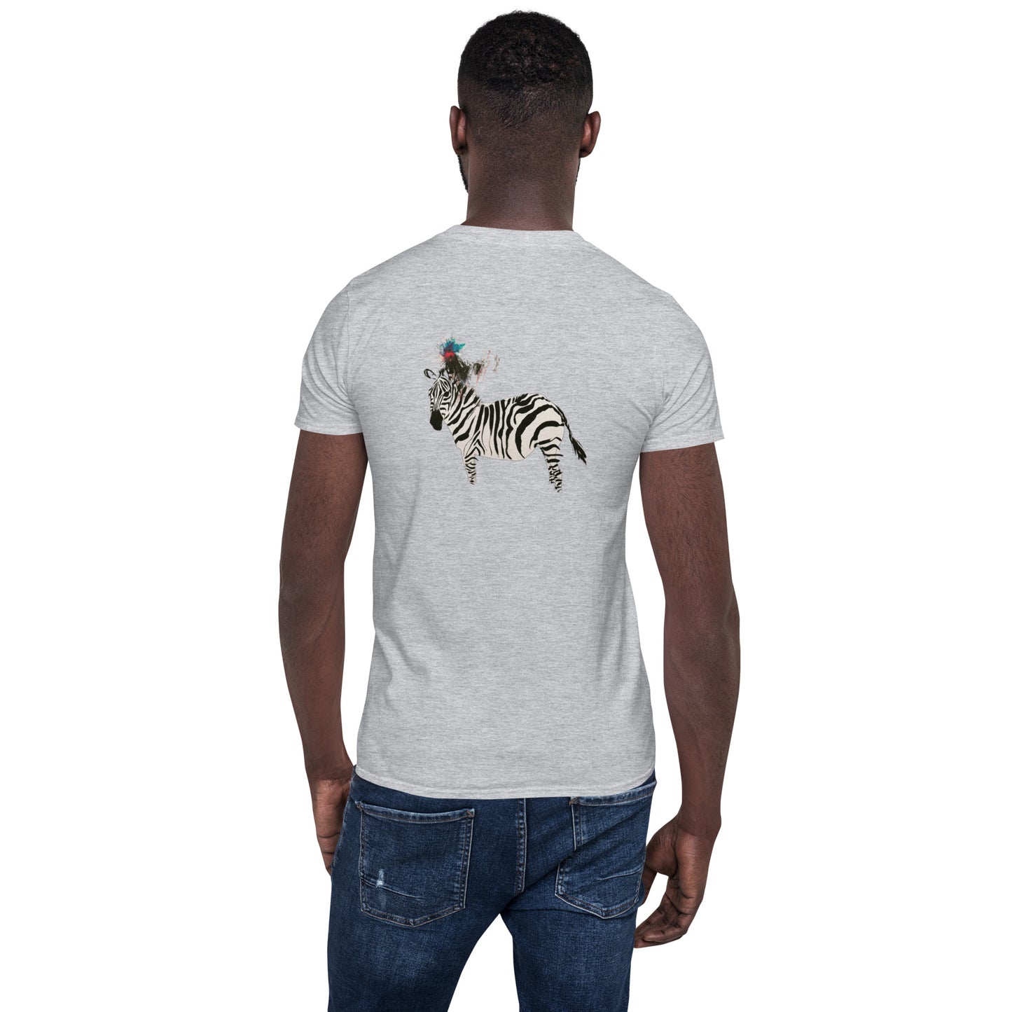 Unisex-T-Shirt, vorne bestickt, hinten bedruckt