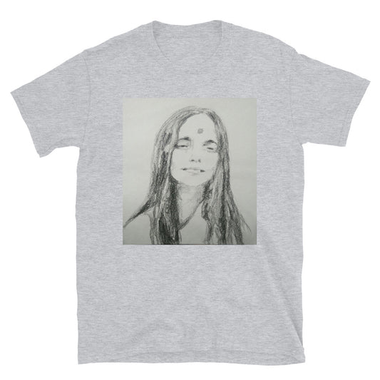 Unisex-T-Shirt Anandamayi Ma Zeichnung