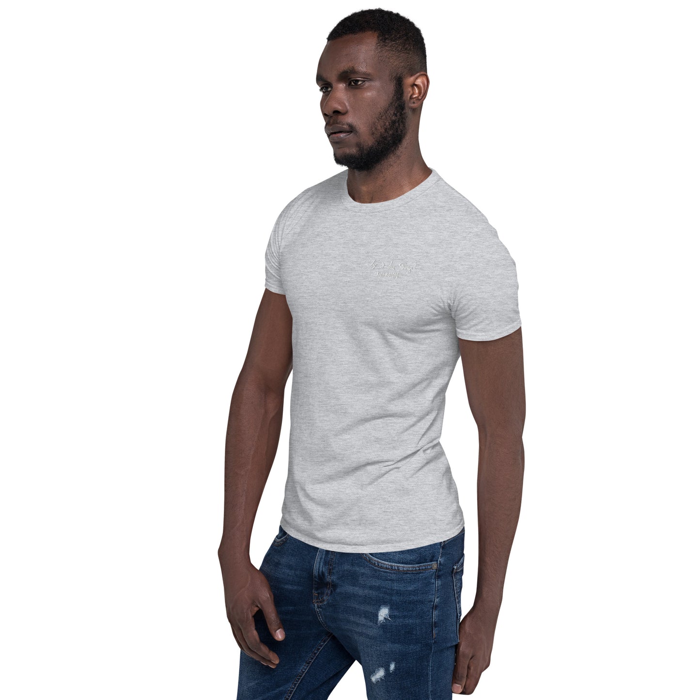 Unisex-T-Shirt, vorne bestickt, hinten bedruckt (Herren)