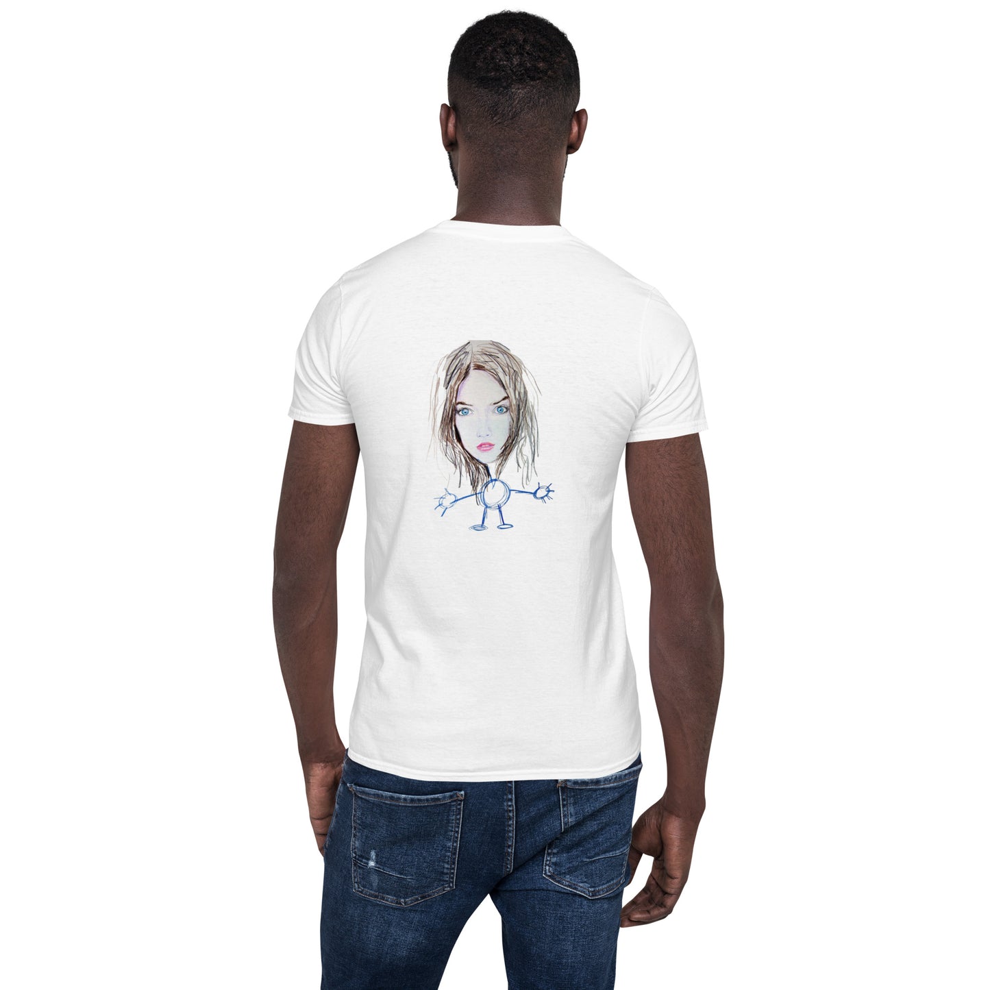 Unisex-T-Shirt, vorne bestickt, hinten bedruckt