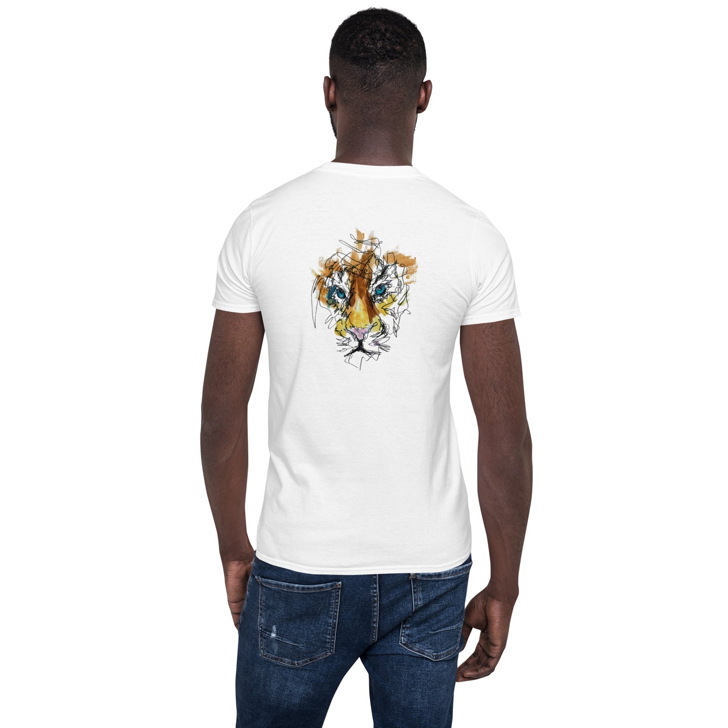 Unisex-T-Shirt, vorne bestickt, hinten bedruckt