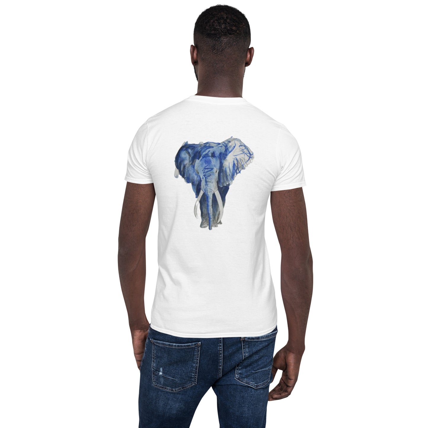 Unisex-T-Shirt, vorne bestickt, hinten bedruckt