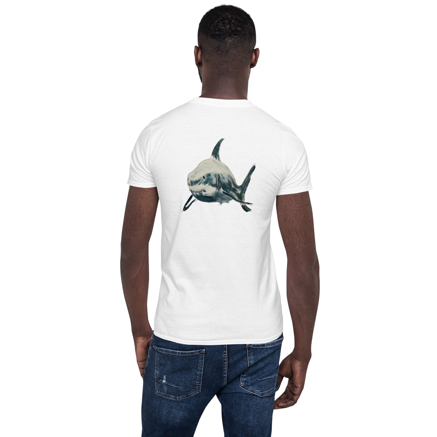 Unisex-T-Shirt, vorne bestickt, hinten bedruckt