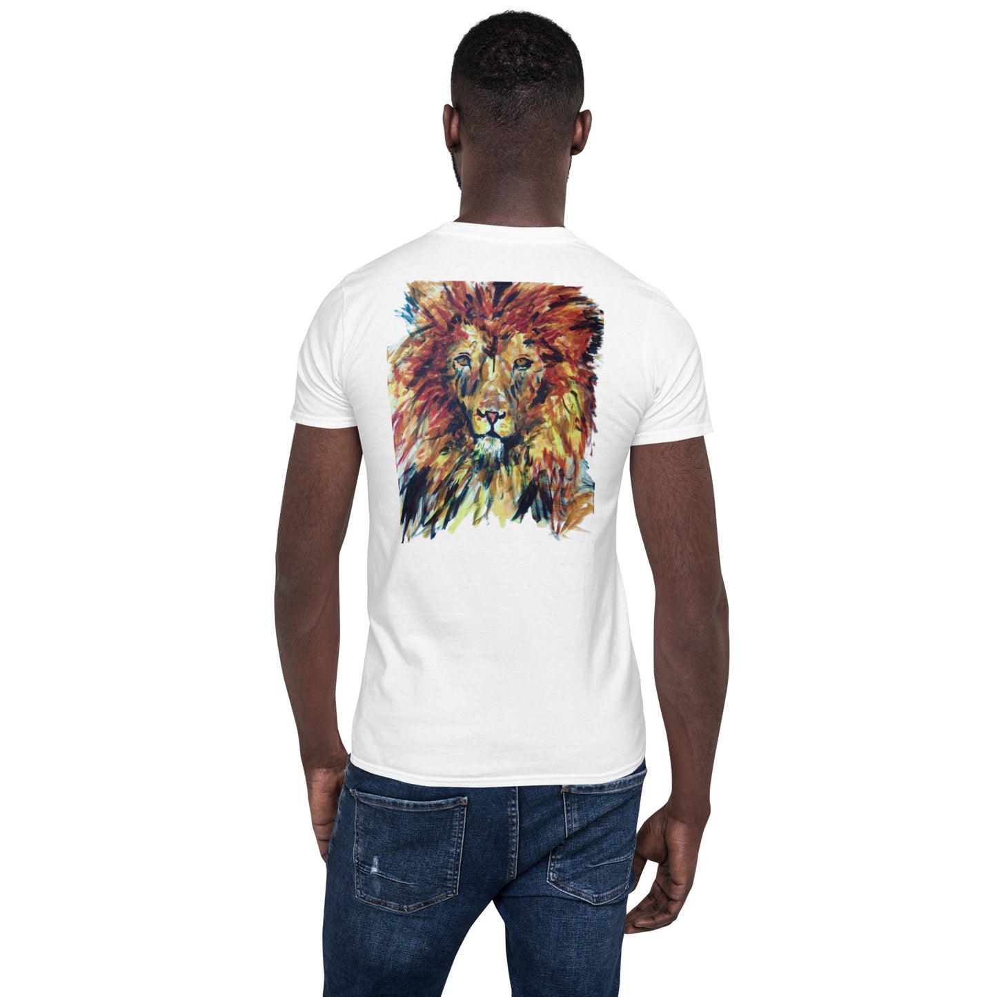 Unisex-T-Shirt, vorne bestickt, hinten bedruckt