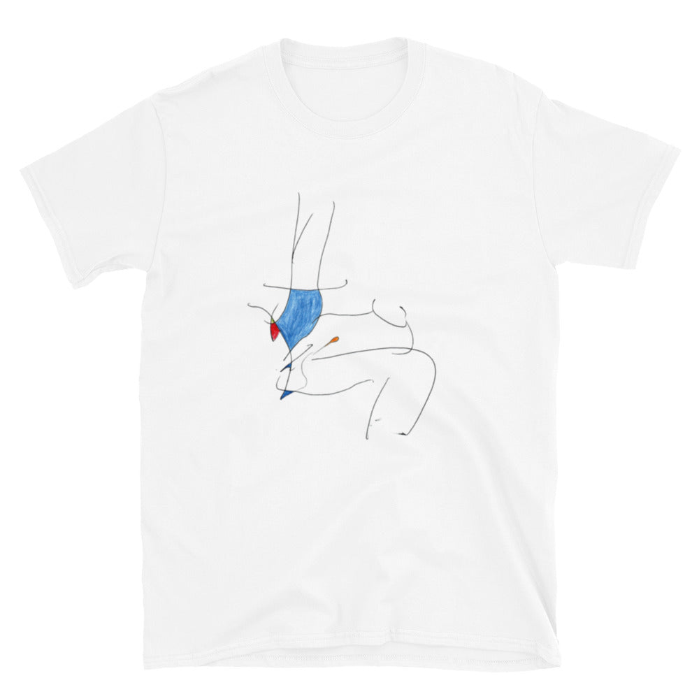 Unisex-T-Shirt bunte Porno-Zeichnung 2013
