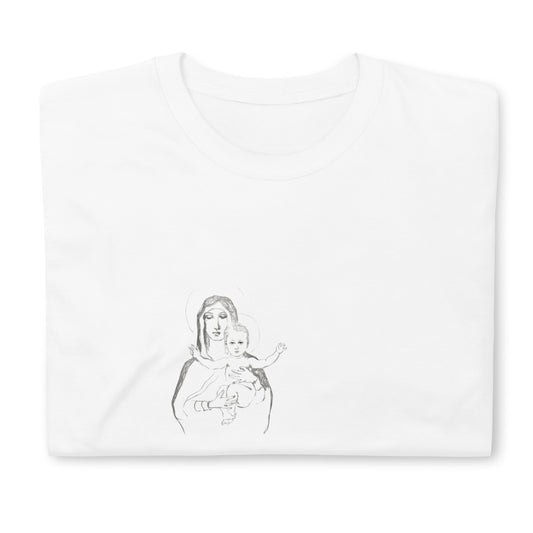 Unisex-T-Shirt Maria mit Kind nach Bouguereau