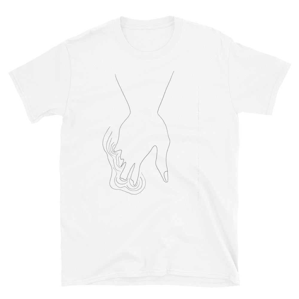 Unisex-T-Shirt Hand und Wasser
