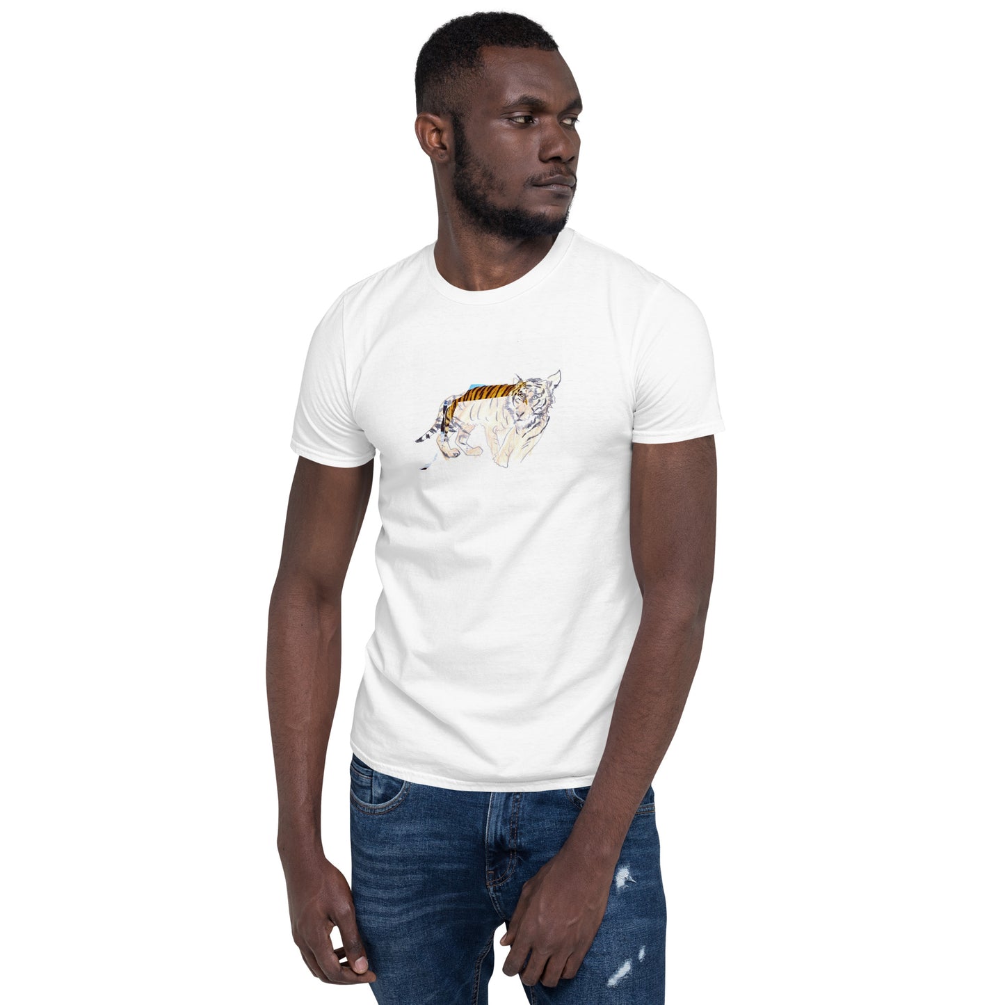 Unisex-T-Shirt hässlicher digitaler Tiger