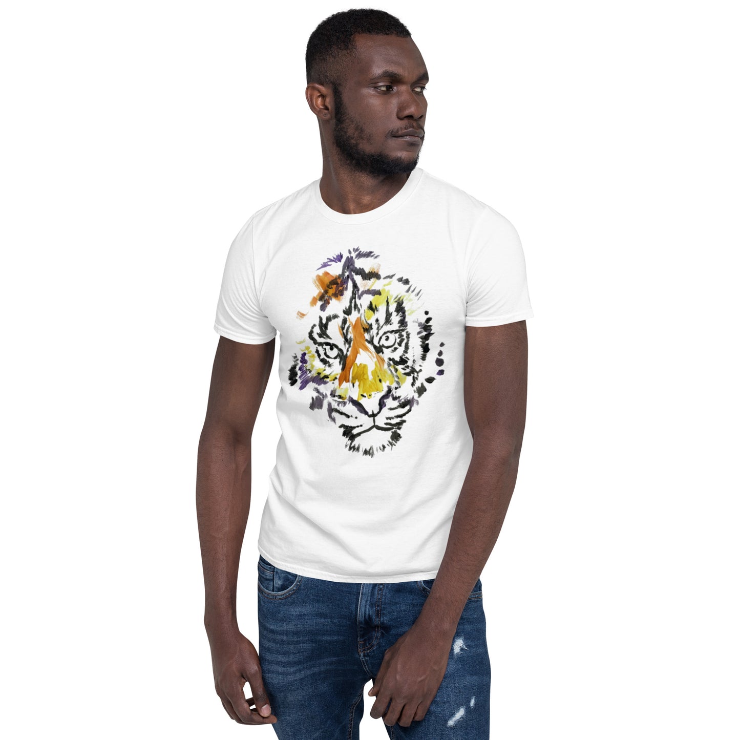 Unisex-T-Shirt Tiger mit Marke