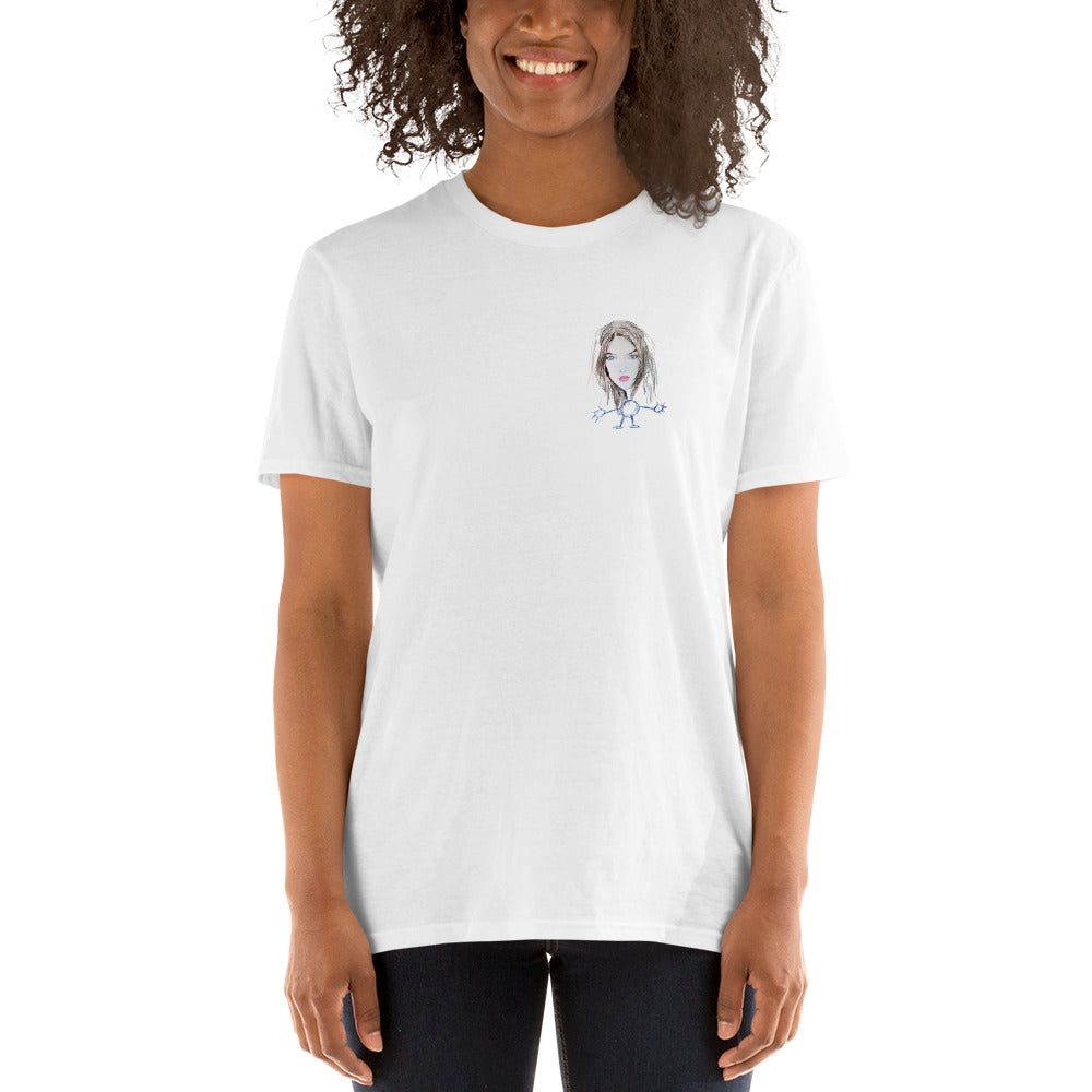 Unisex-T-Shirt Frau mit Marke
