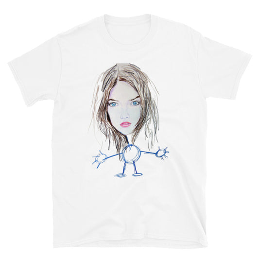 Unisex-T-Shirt Strichmännchen-Frau