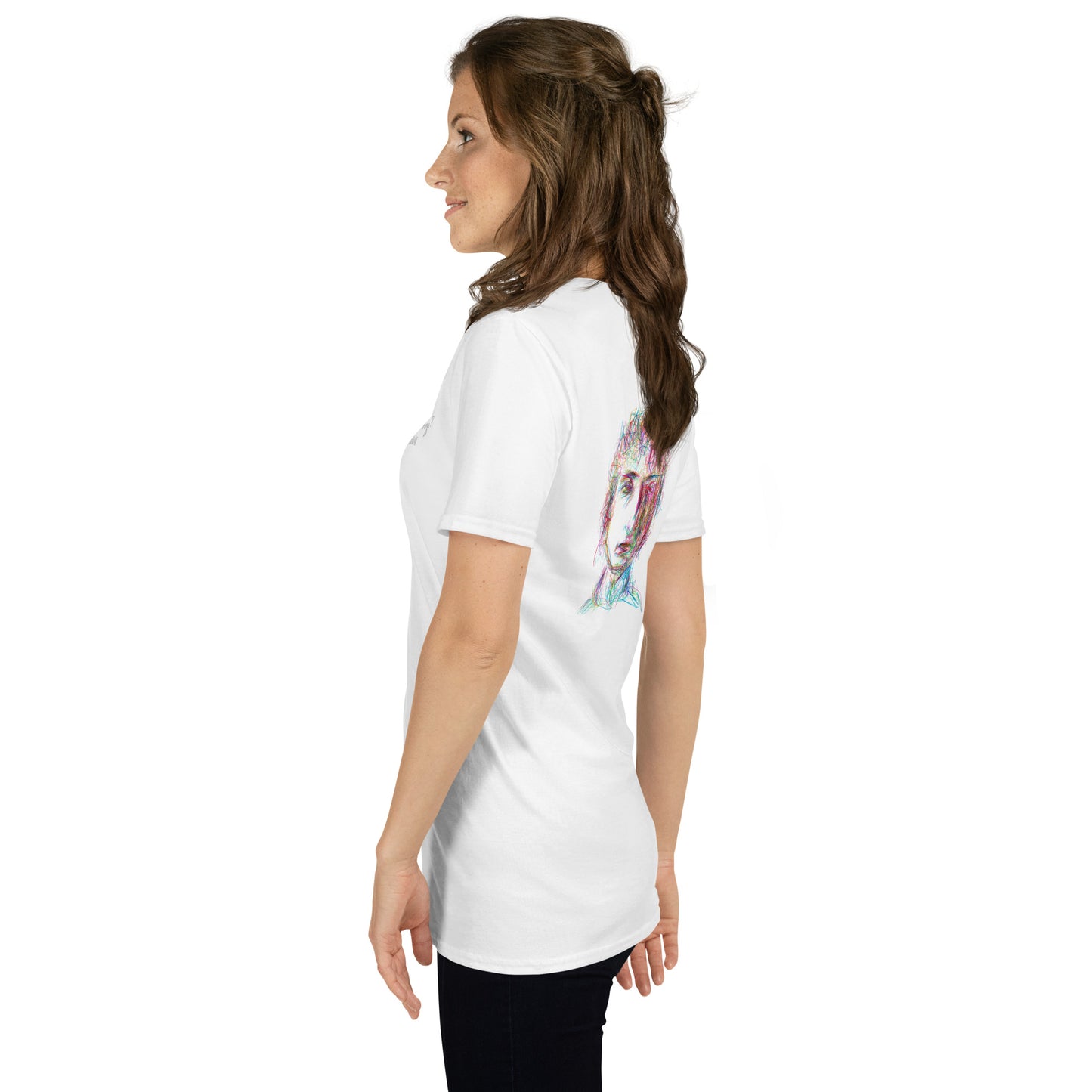 Unisex-T-Shirt, vorne bestickt, hinten bedruckt (Damen)