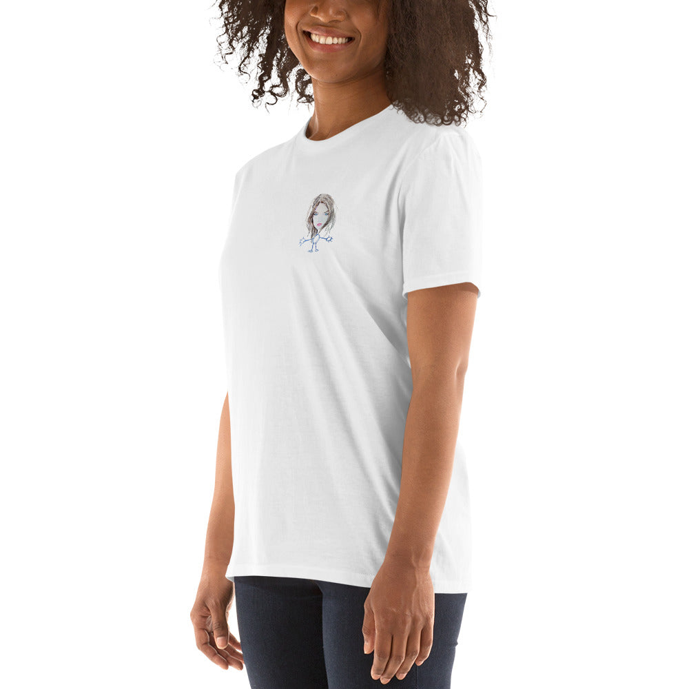 Unisex-T-Shirt Frau mit Marke