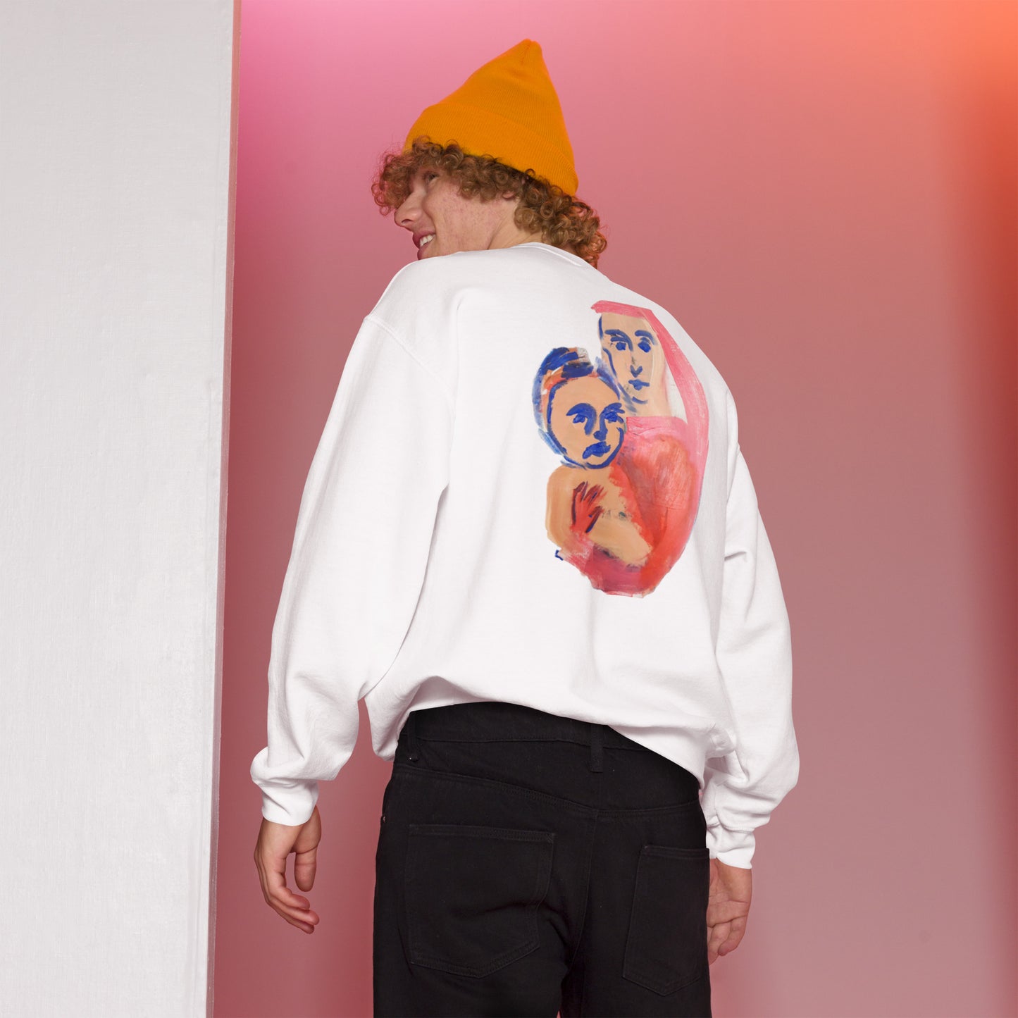 Unisex-Pullover Maria mit Kind vorne und hinten