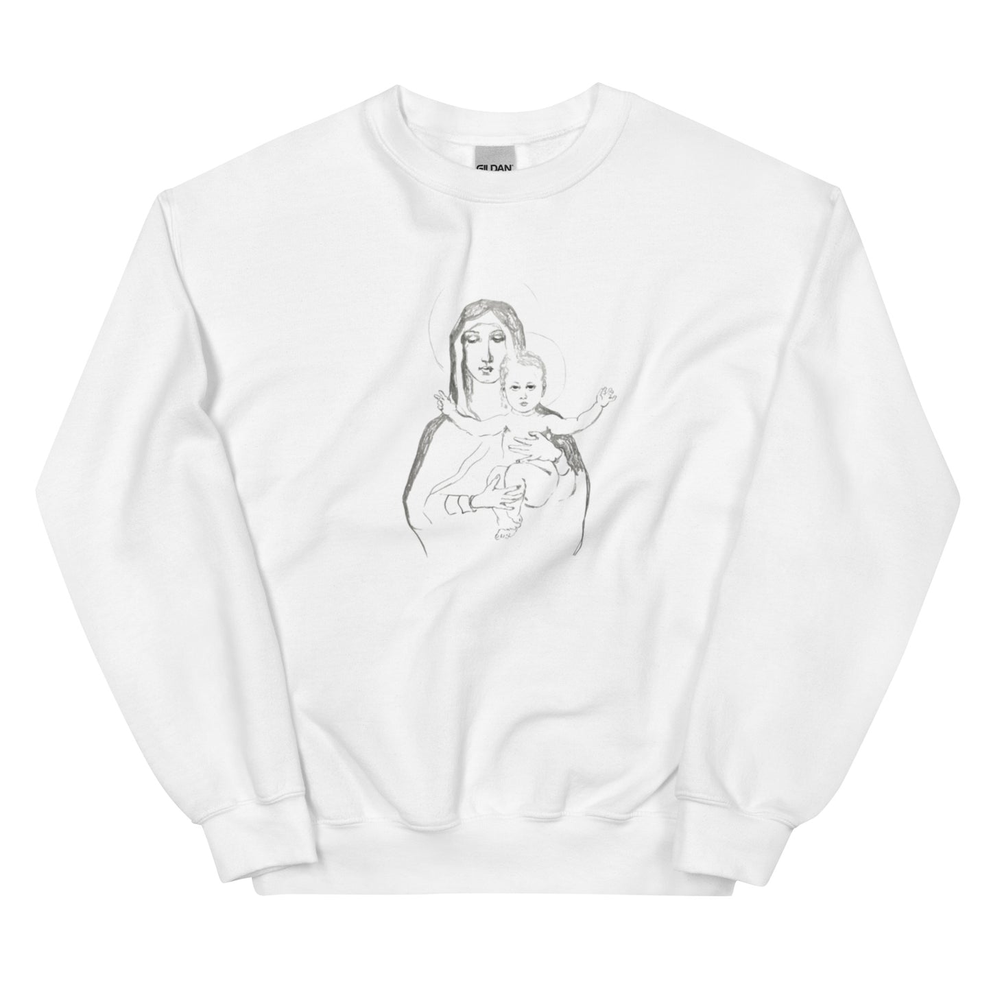 Unisex-Pullover Maria mit Kind vorne und hinten