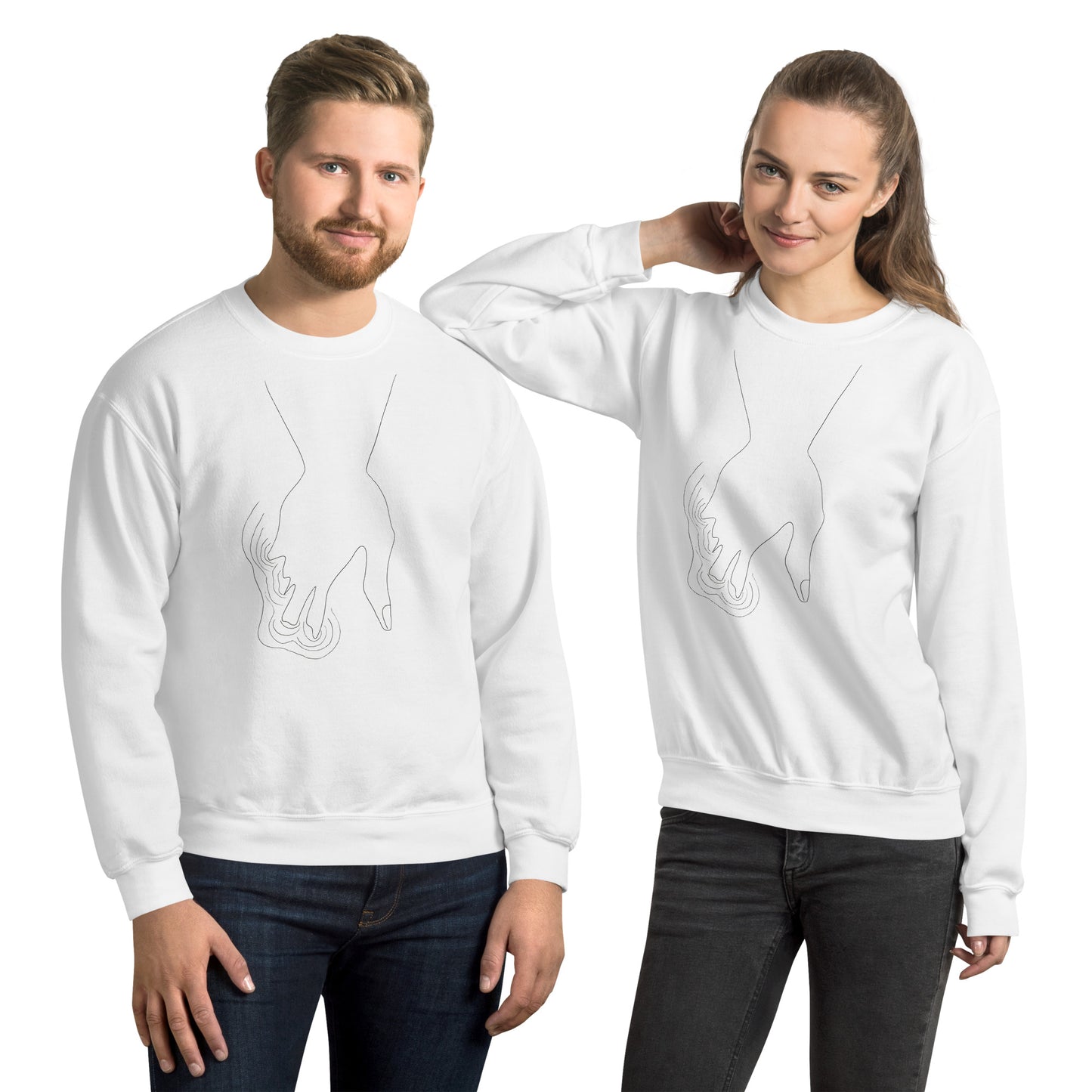 Unisex-Pullover Hand in Wasser