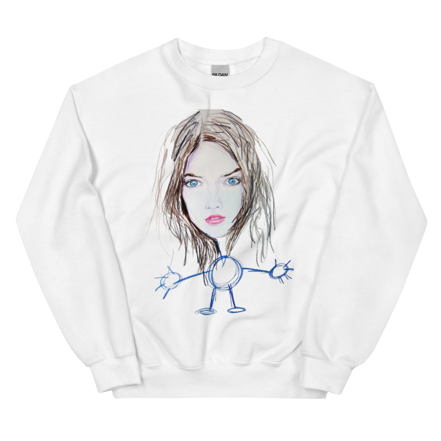 Unisex-Pullover Strichmännchen-Frau