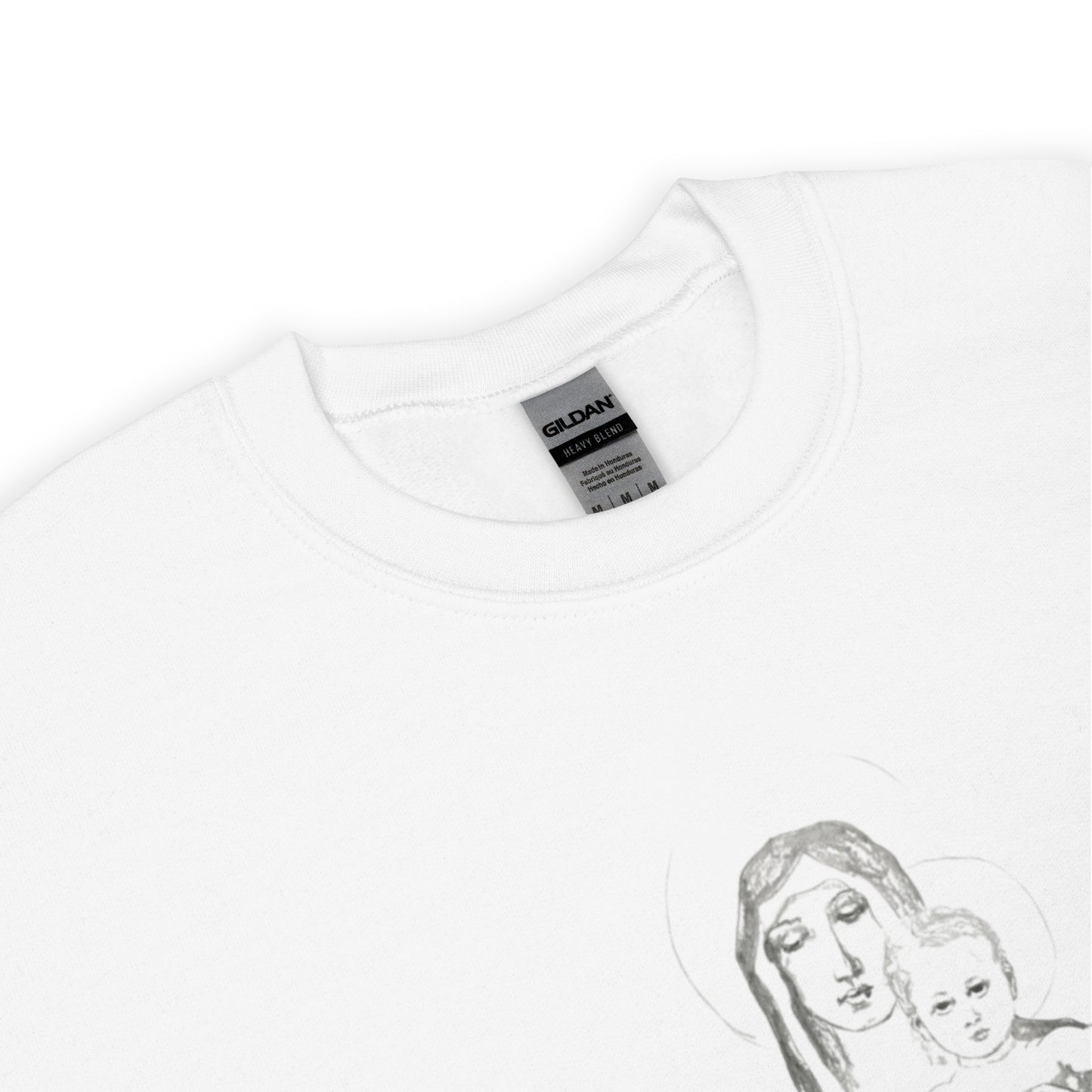 Unisex-Pullover Maria mit Kind vorne und hinten