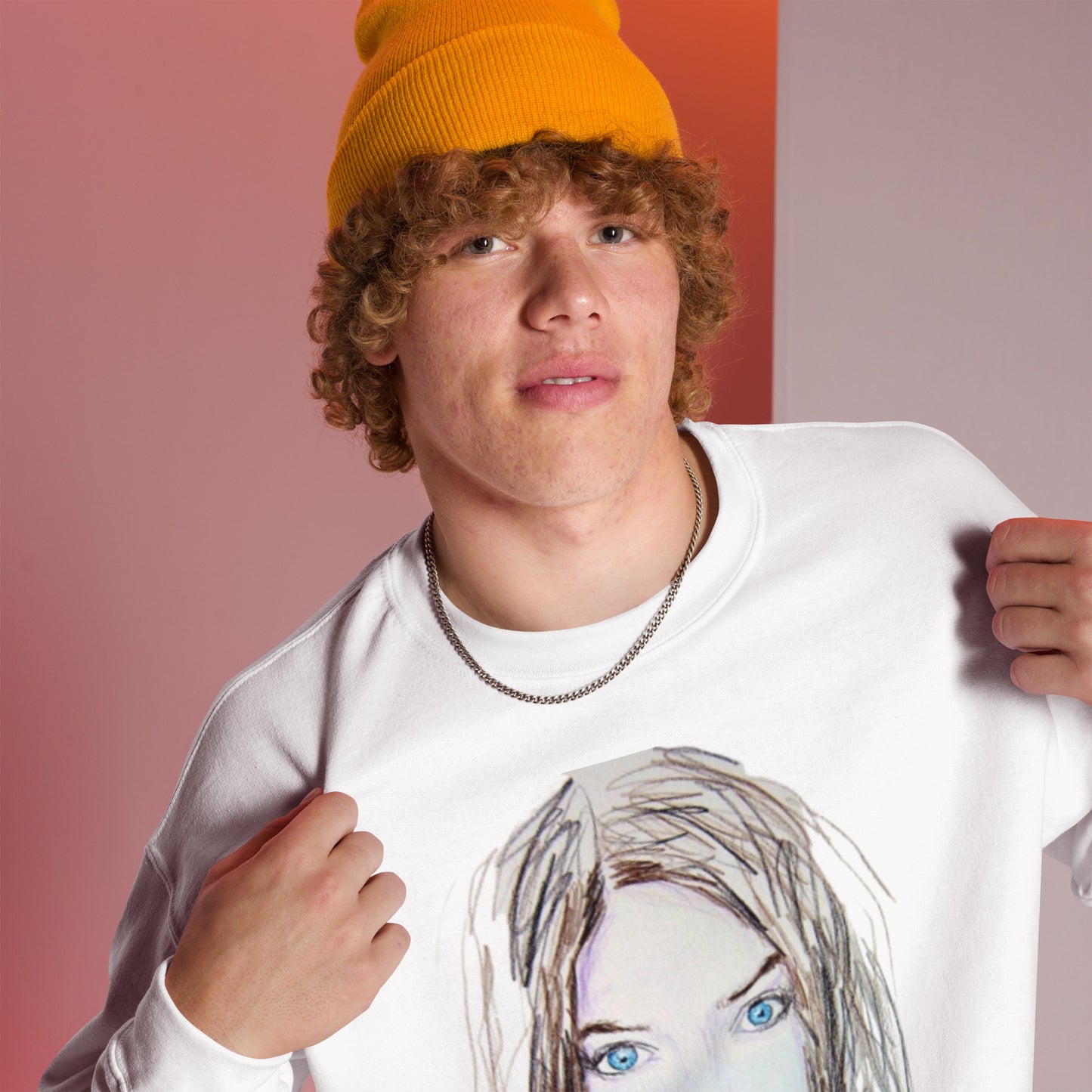 Unisex-Pullover Strichmännchen-Frau