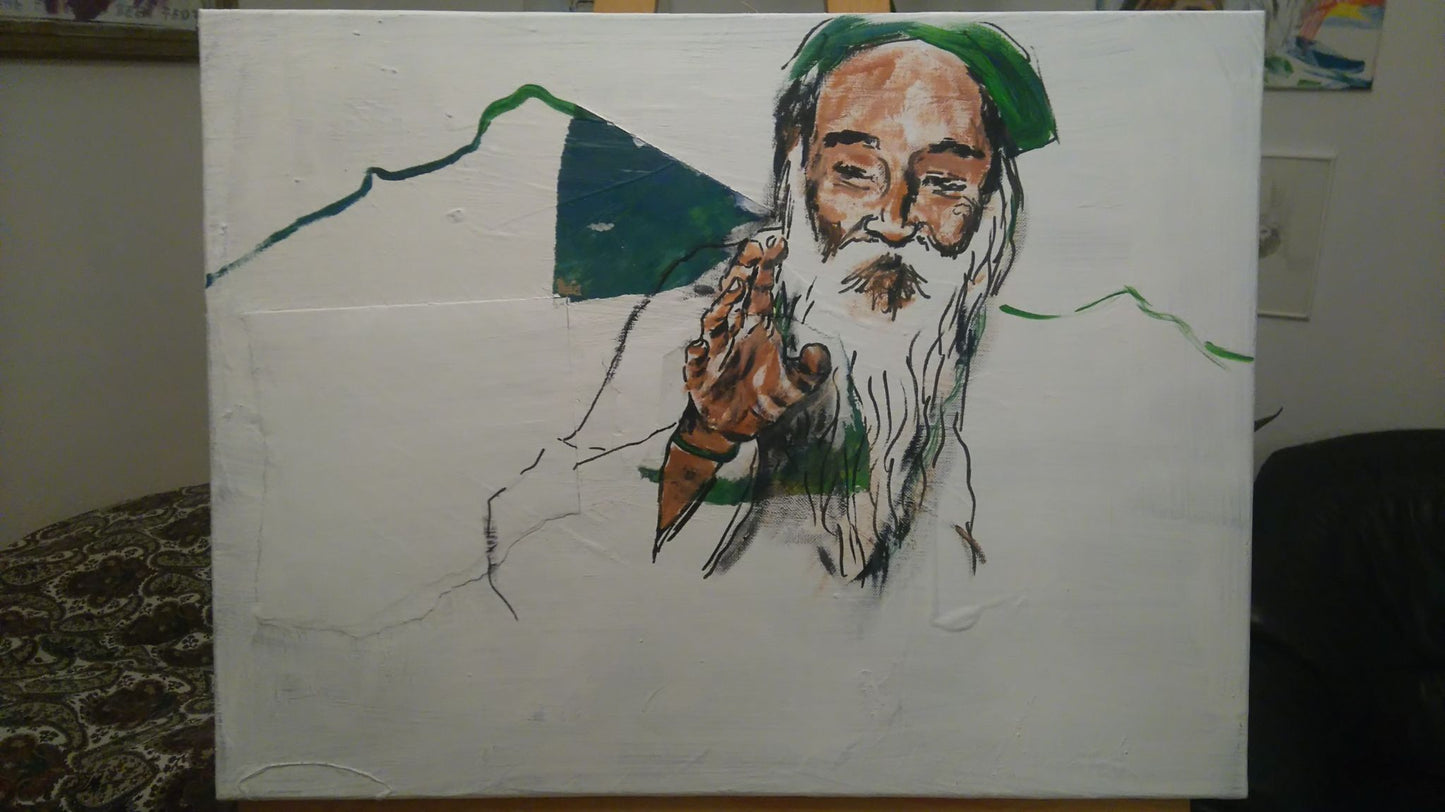 Yogi Ramsuratkumar vor Arunachala - 60cm x 45cm