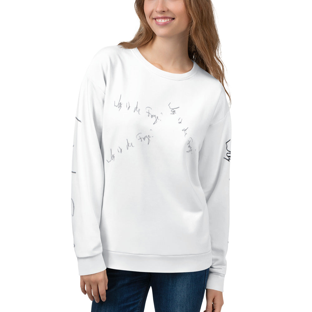 Unisex-Pullover 'Was ist die Frage?'