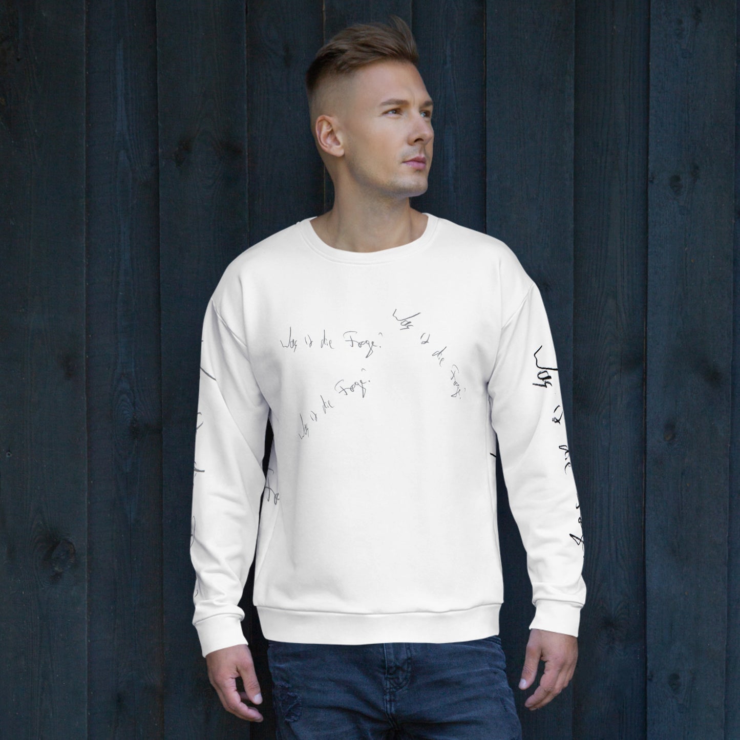 Unisex-Pullover 'Was ist die Frage?'