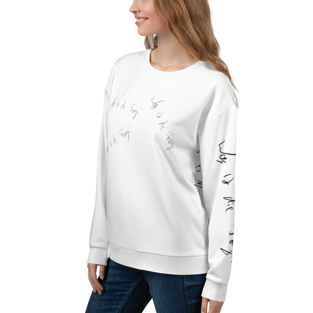 Unisex-Pullover 'Was ist die Frage?'