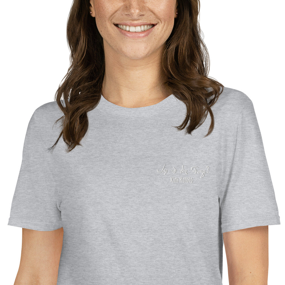 Unisex-T-Shirt, vorne bestickt, hinten bedruckt (Damen)