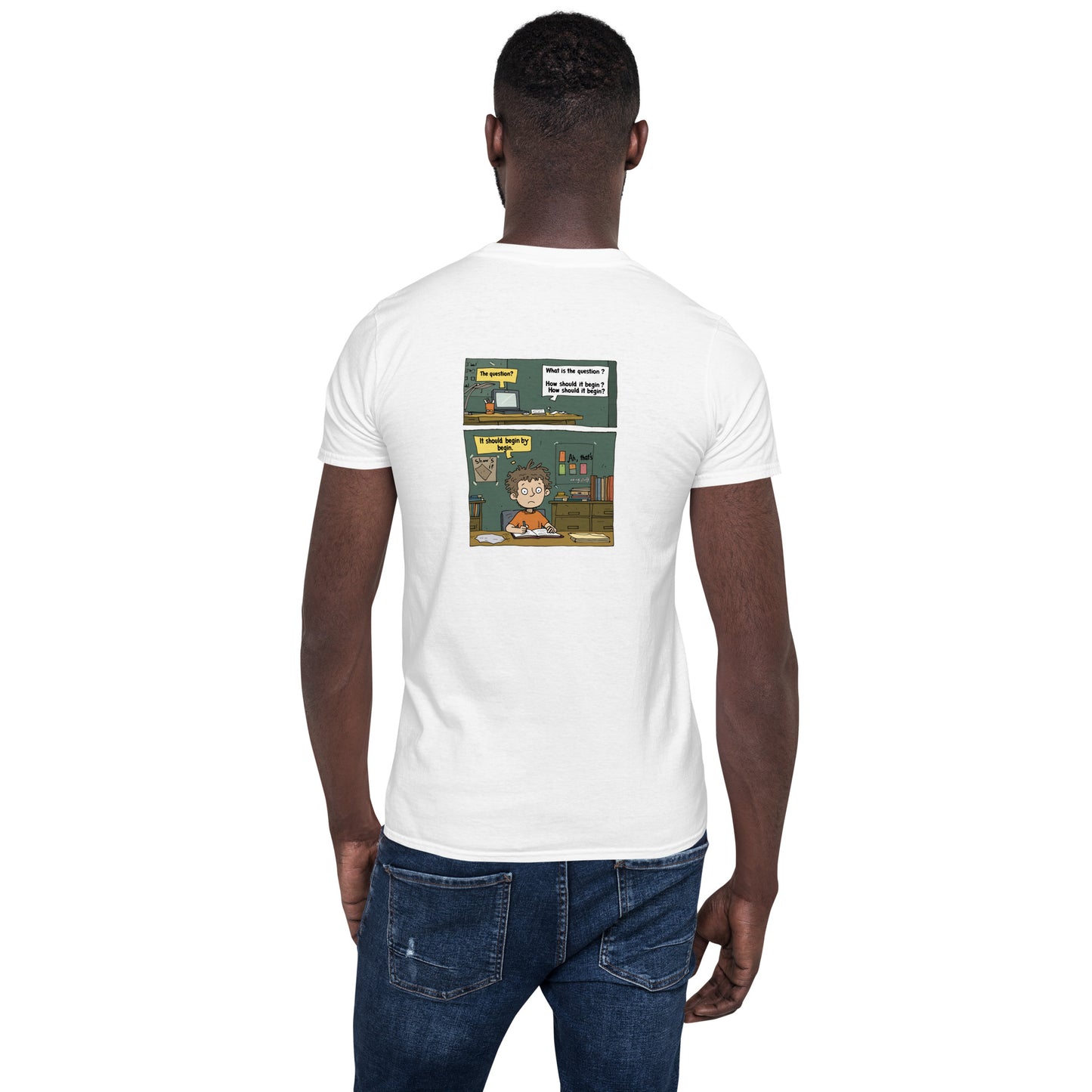 Unisex-T-Shirt, vorne bestickt, hinten bedruckt