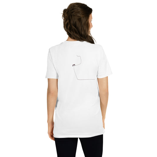 Unisex-T-Shirt, vorne bestickt, hinten bedruckt (Damen)