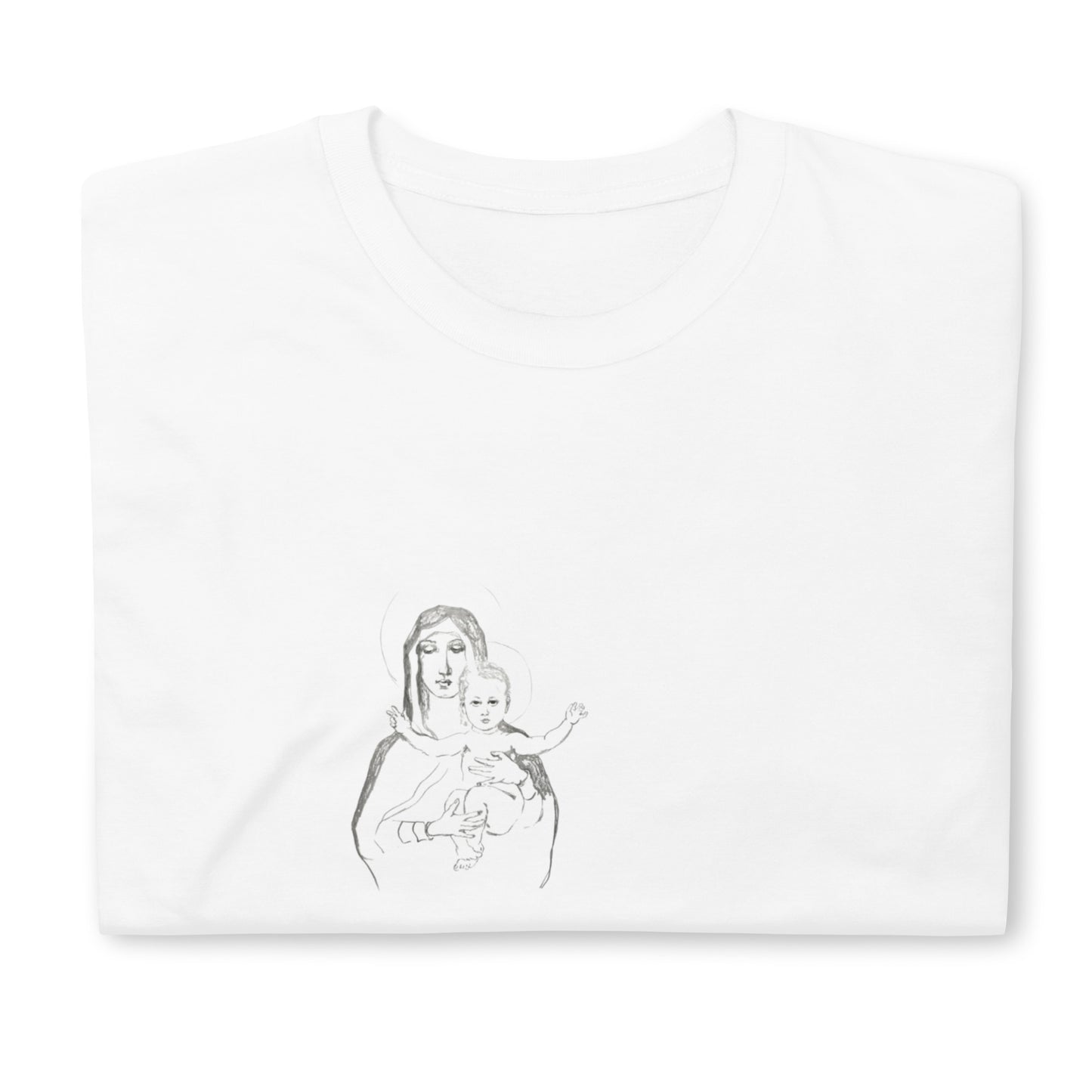 Unisex-T-Shirt Maria mit Kind nach Bouguereau