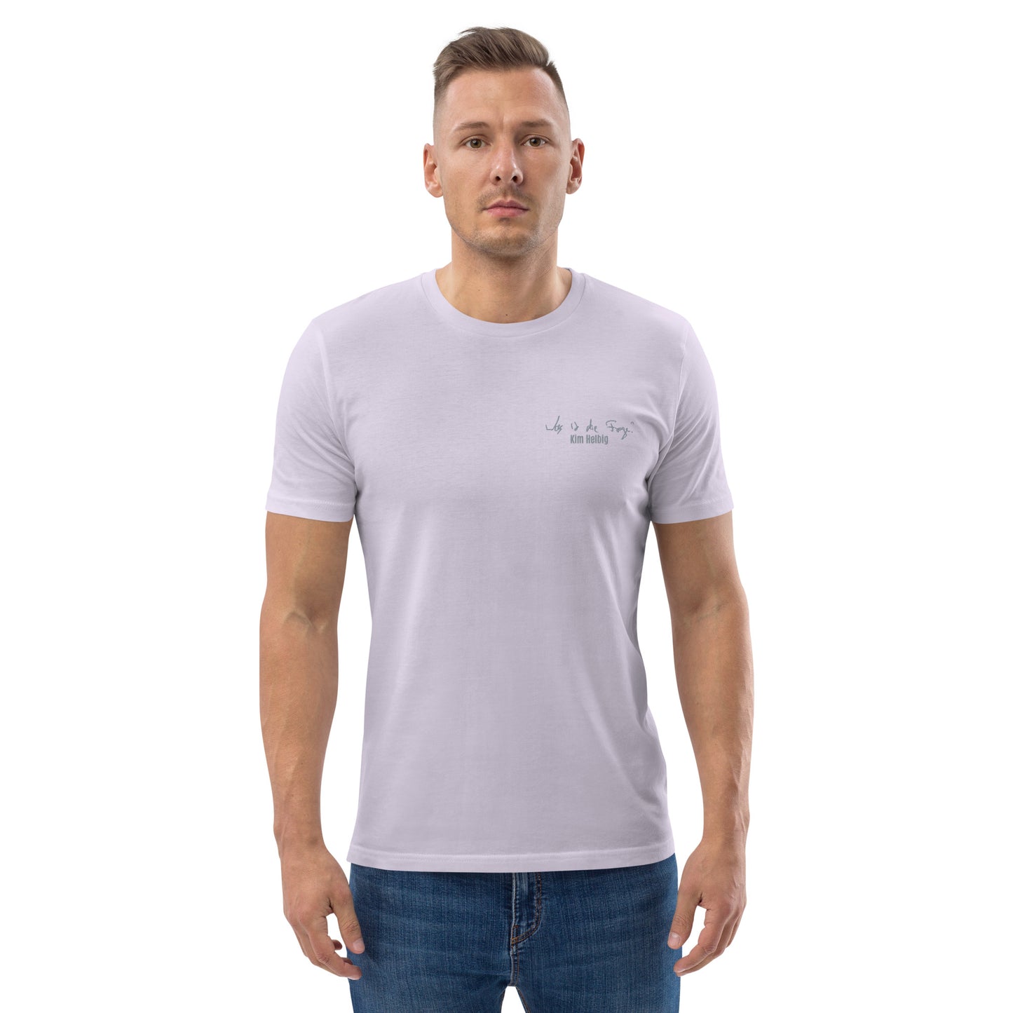 Unisex-Bio-Baumwoll-T-Shirt, vorne bestickt, hinten bedruckt