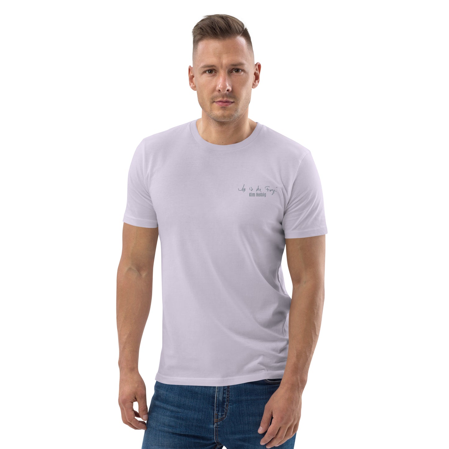 Unisex-Bio-Baumwoll-T-Shirt, vorne bestickt, hinten bedruckt