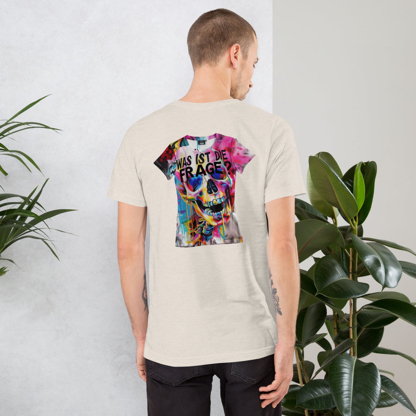 Unisex-T-Shirt, vorne bestickt, hinten bedruckt