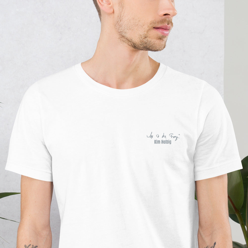 Unisex-T-Shirt, vorne bestickt, hinten bedruckt